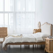 Special export antique French American bed oak solid wood country bed classic European arched bed bed bed man double bed