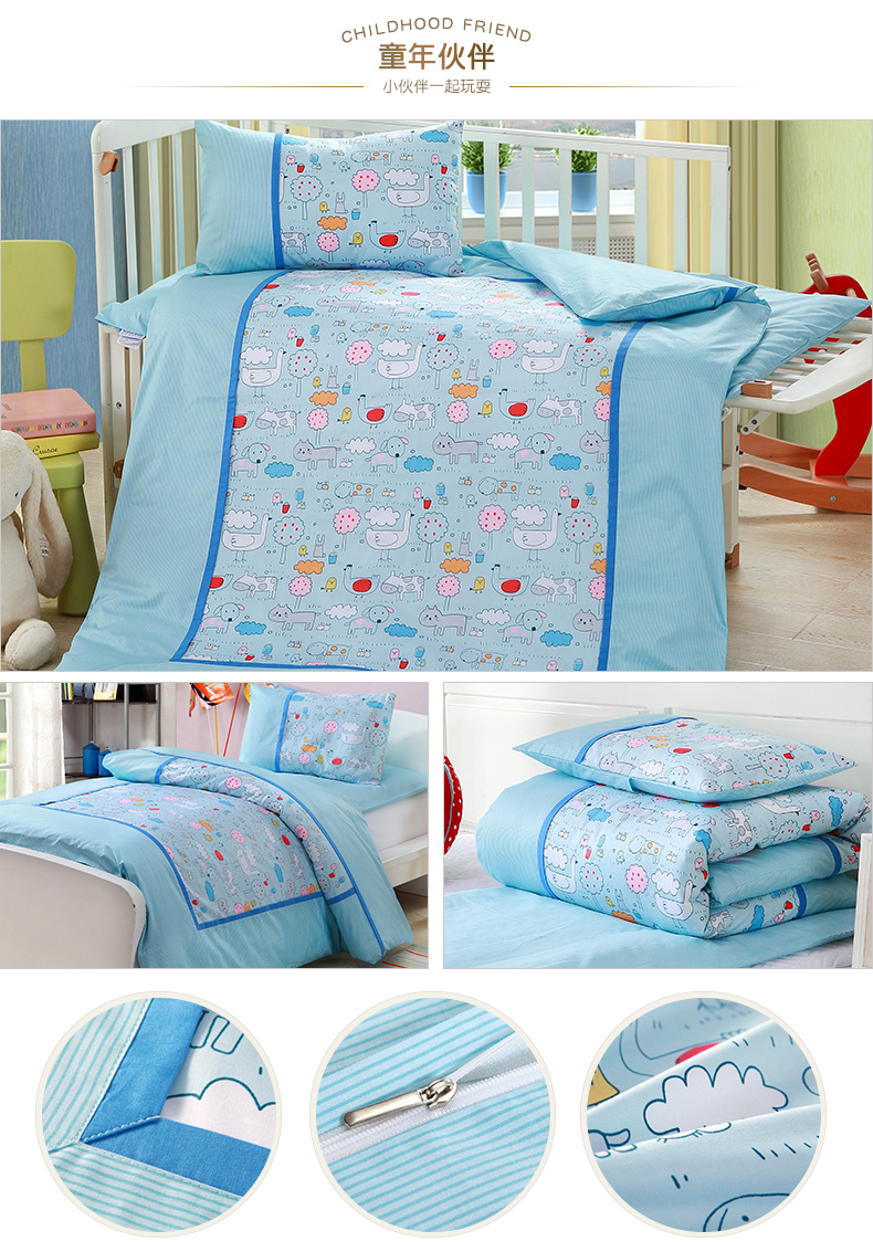 Mẫu giáo quilt ba mảnh thiết lập với bộ đồ giường lõi bé quilt cover cotton trẻ em nap bởi các bé sáu mảnh bộ đồ giường