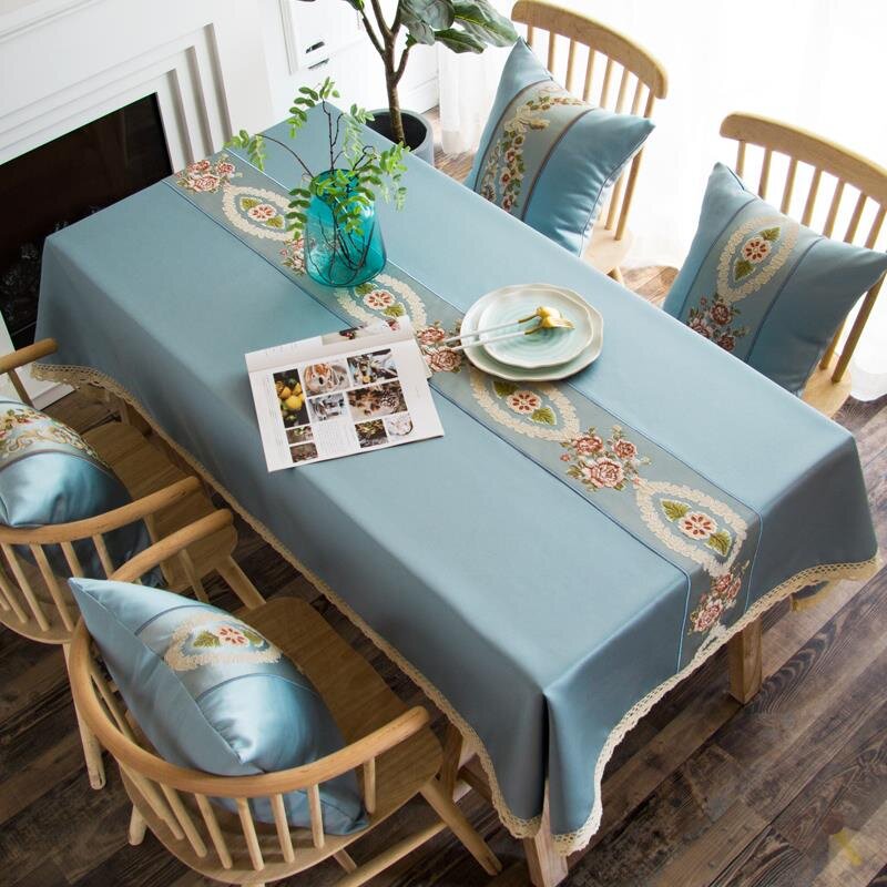 Table cloth modern simple high-end French Nordic light luxury waterproof oil-proof wash-free ins wind linen coffee table cushion cloth