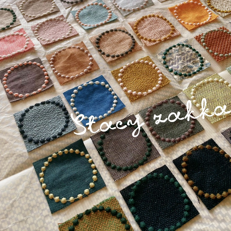 Akira Minagawa Rare Tambourine Fabric, Set of 36 Colors, Each Piece 5cm