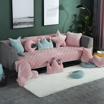 Plush sofa cushion household winter non-slip four seasons universal cushion cover three-seater full cover hand towel modern and simple