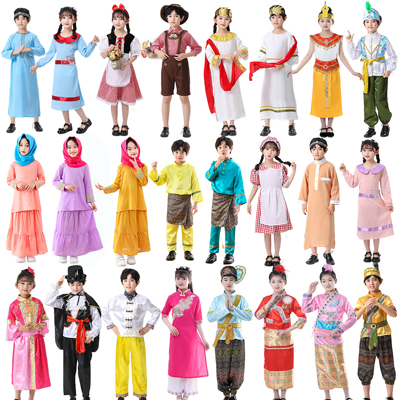 Kindergarten Foreign Ethnic Performance Costumes Thailand Myanmar Vietnam Southeast Asia Middle East Europe Medieval Performance Costumes
