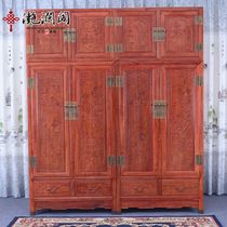 Redwood wardrobe Burmese Rosewood landscape top box wardrobe Chinese large wardrobe bedroom solid wood wardrobe wardrobe