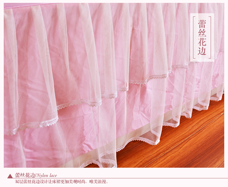 Mới Jingtai váy ngủ váy ren ba mảnh cotton công chúa đôi váy ren váy trượt đơn - Váy Petti drap giường có viền
