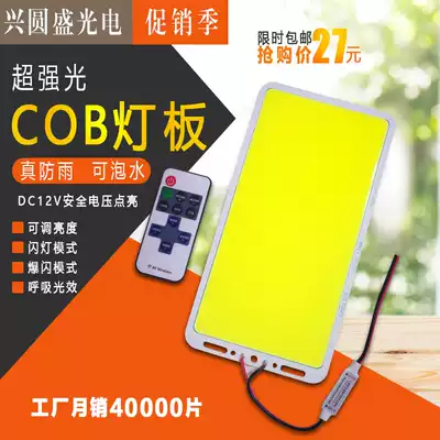 LED flat bright night market Light 12V car battery voltage power supply bright COB light board modified DIY surface light source