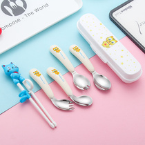  Childrens chopsticks training chopsticks 3-year-old baby learning to practice chopsticks one or two 2 4 children eat spoon tableware set
