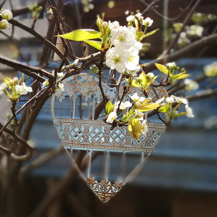 French country Romantic heart candle holder pendant Wedding photography props Lover gift bar decoration