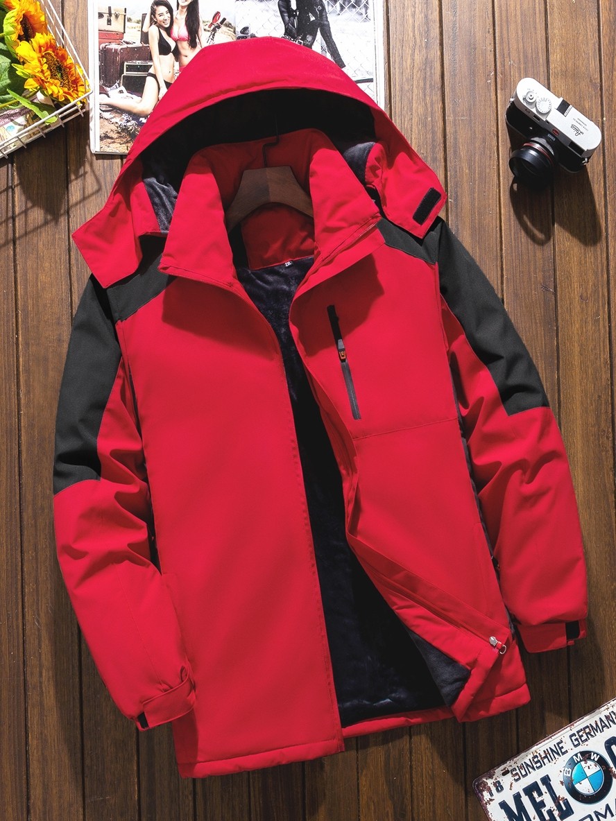 Fleece-Lined Thick Cotton Coat Men's Jacket Winter Windproof Waterproof Softshell Jacket Men's Cotton-Padded Jacket Casual Loose Men's Cotton Clothing