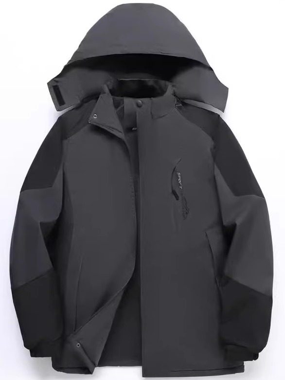 Fleece-Lined and Thickened Men's Cotton Jacket, Winter Windbreaker, Men's Cotton-Padded Jacket, Windproof, Waterproof, Casual, Loose-Fitting, Warm Cotton Clothing