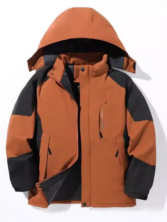 Fleece-Lined and Thickened Men's Cotton Jacket, Winter Windbreaker, Windproof, Waterproof, Warm Cotton Coat, Casual Loose Men's Cotton Clothing