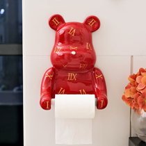 Roll paper holder creative punch-free roll paper tube toilet wall decoration Nordic tile nail-free toilet paper hanger tube