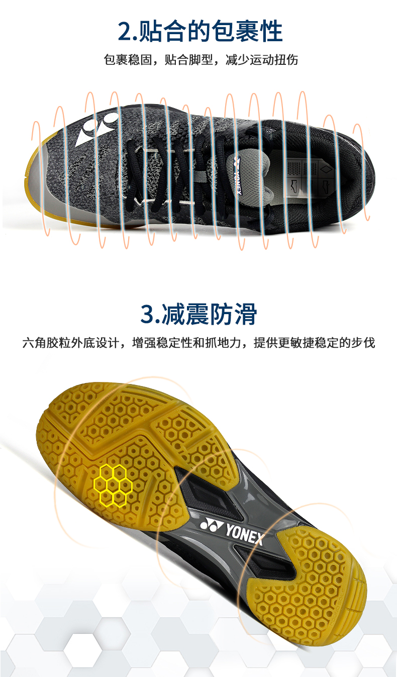 2018 mới YONEX Giày cầu lông Yonex giày nam và nữ cạnh tranh trung tính mẫu nhẹ ba thế hệ A3REX - Giày cầu lông giày xtep
