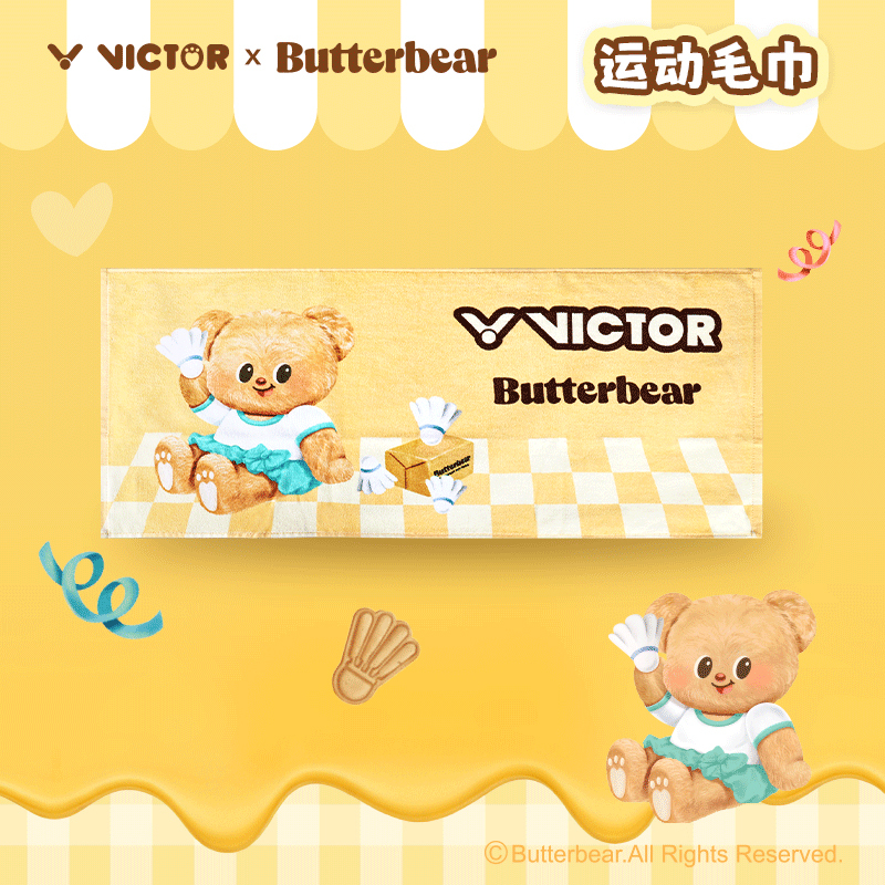 Victor Victory Towel Victory Butter Bear Collaboration Series Sports Sweat Towel Tw2608Btb Victor Victory Towel Victory Butter Bear Collaboration Series Sports Sweat Towel Tw2608Btb