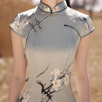 High-end cheongsam 2021 new summer young Silk daily short temperament slim body improvement girl