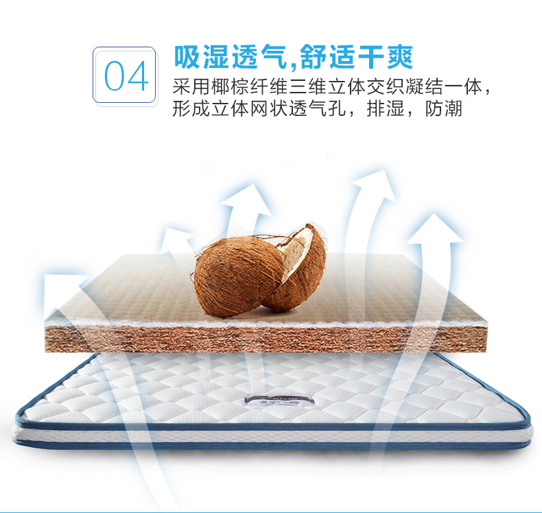 Mousse nệm cứng bảo vệ mat thắt lưng cọ dừa nệm Simmons 1,2 m 1,5 m một pad mỏng cọ mite - Nệm nệm everon