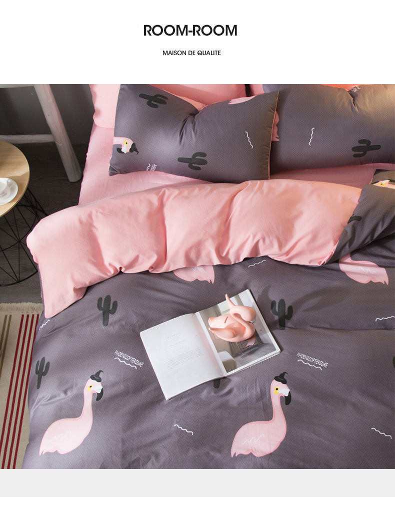 Bộ đồ cotton bốn mảnh đơn giản Bộ khăn trải giường 1.8m chăn drap gối nệm