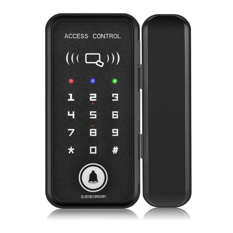 ZUCON F340办公室玻璃门密码锁双门免开孔智能刷卡密码锁单双开门禁锁