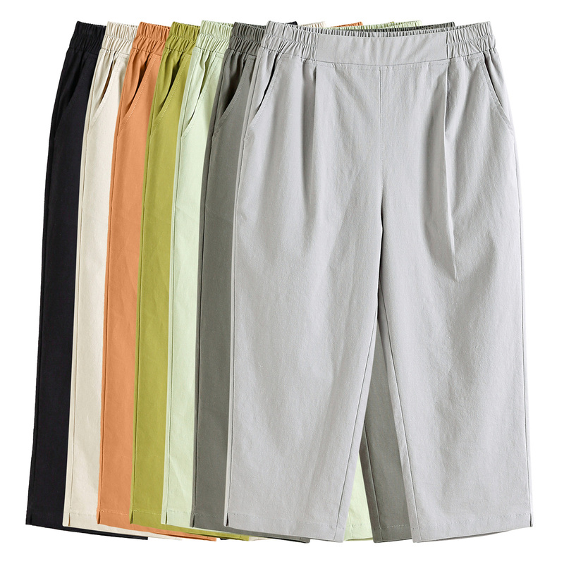 Women's Cropped Pants, Summer Thin Style, 2026 New Model, Loose Fit, Slimming, High-Waisted, Casual Harem Pants, Mid-Length Shorts Women's Cropped Pants, Summer Thin Style, 2026 New Model, Loose Fit, Slimming, High-Waisted, Casual Harem Pants, Mid-Length Shorts