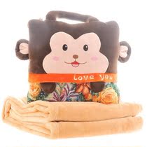 Cartoon Air Conditioning by Pillow Dual-Use Nap Small Quilt Coral Suede Blanket Suede Toy Cushions Girls Day Gifts