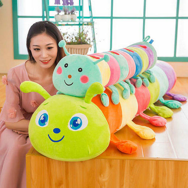 Cute caterpillar plush toy doll sleeping long strip hugging pillow large naughty rag doll girl birthday gift