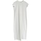 EADMO summer light luxury minimalist three-dimensional dividing line design rear slit casual slim long sweatshirt dress