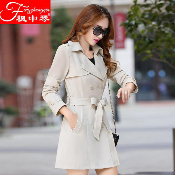 枫中琴 中长款 女式风衣 外套 优惠券折后￥198包邮（￥258-60）4色可选