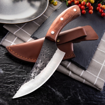 Forged vegetable knife Meat cutting machete Hammer pattern high carbon steel Household outdoor open piece slaughtering fish knife Boning and cutting meat