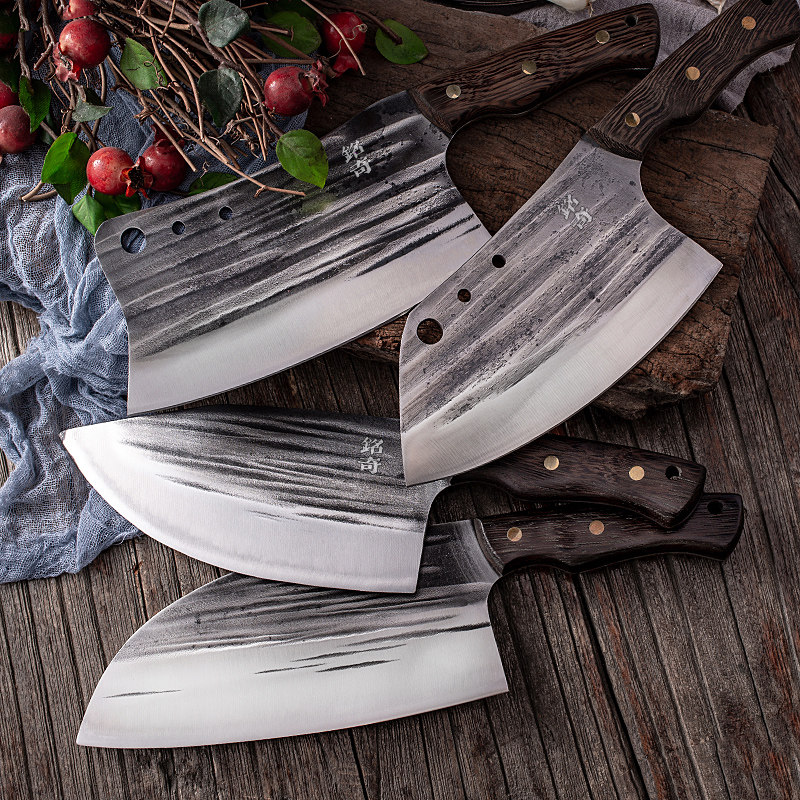 Home Forge Beat Kitchen Knife Decapitated Duck Fish Chopped pork chop Pork Chop Meat Slices Dragon Springs Handmade Old Iron Knife Stainless Steel Sharp