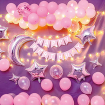Netred birthday scene layout decoration kit girlbaby baby birthday happy party anniversary balloon background wall