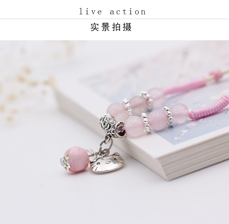 Vòng tay nữ dễ thương phiên bản Hàn Quốc của học sinh đơn giản nhỏ vòng tay tươi trẻ em trang sức gốm vòng bạc cho bé