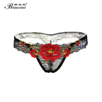 Bimini ladies sexy thong embroidery sex panties Fun flirting underwear short temptation short court antique style