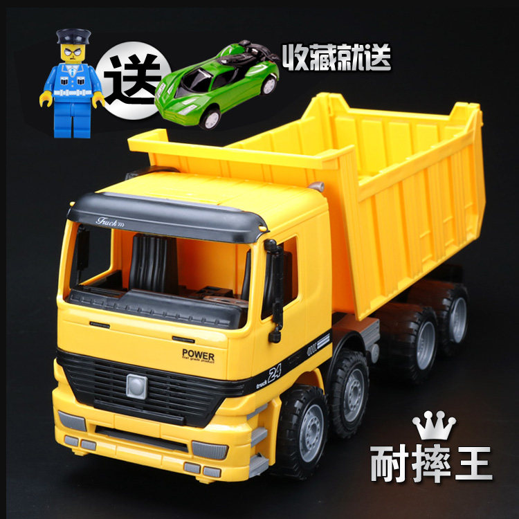 Boy Inertial Tipping Bucket Truck Dumping Truck Large Truck Transport Engineering Car Big Number Car Simulation Children's Toy Model