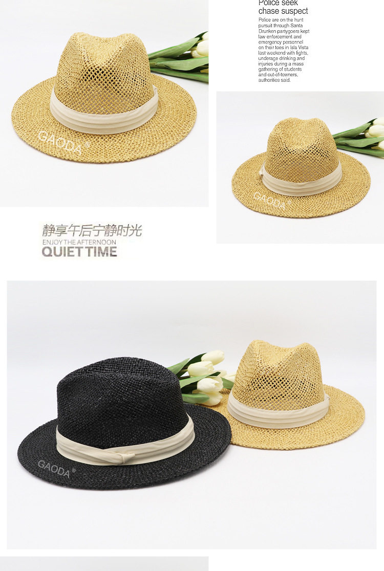 Лето мужской соломенная шляпа пирсинг большой брим затенение кепка большой размер кепка лето сэр Шляпа Панама Шляпа цилиндр 