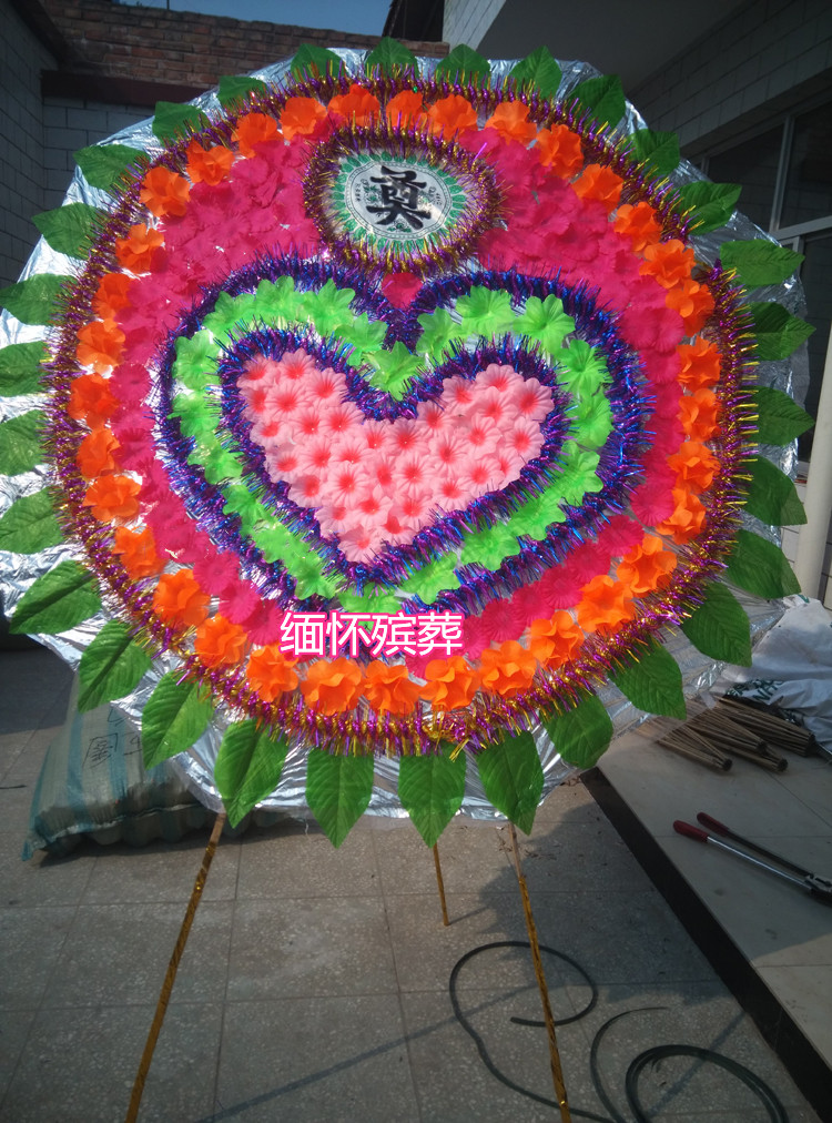 Sacrificial funeral Emulated silk wreath bouquet wreath 1 8 m folding umbrella frame wreath special surecoat bone ash case