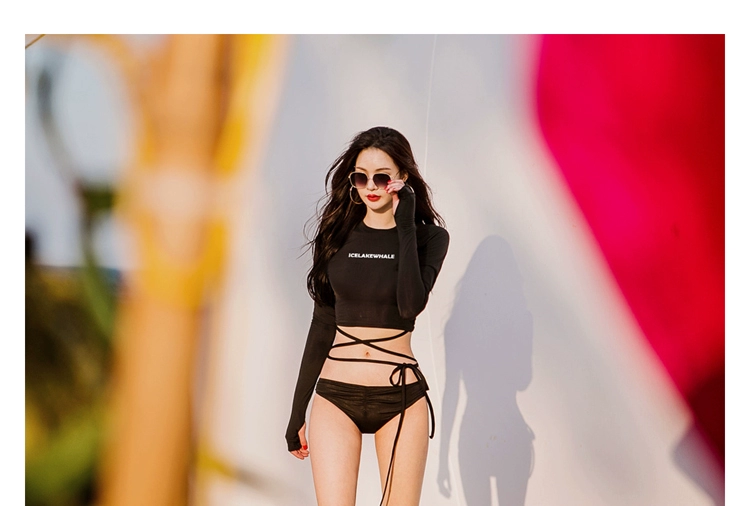 2019 áo tắm mới nữ dài tay chống nắng chia áo tắm nữ mùa xuân nóng bỏng là bikini mỏng che bụng - Bộ đồ bơi hai mảnh