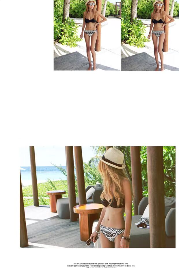 2018 mới đích thực cặp đôi đồ bơi váy ba mảnh ngực nhỏ tụ tập bikini đi biển 	đồ đi biển đôi	