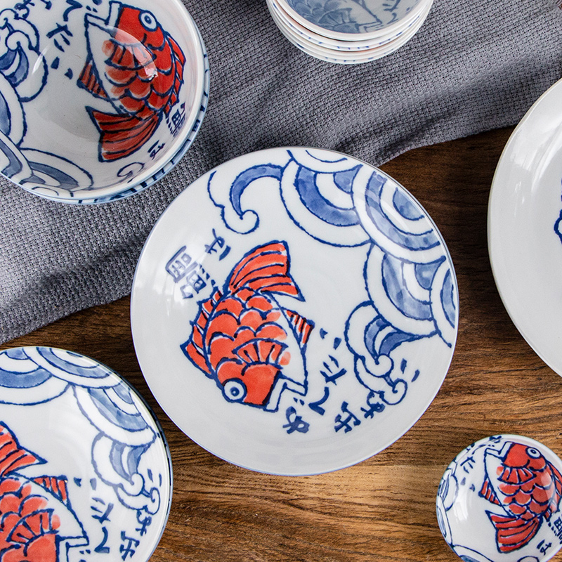 Japan hand - made ceramic painting letter Japanese dishes suit creative dishes 15 first bowl of single microwave special combination