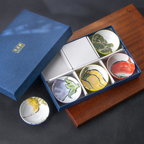 Color hand-painted imported ceramic home pastoral style exquisite sushi round Japanese cuisine small dish taste dish snack dish