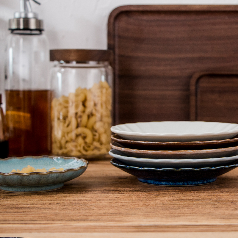 Japan built temmoku light craft pure color and wind restoring ancient ways is the home for dinner plate of Japanese dishes ceramic tableware dishes