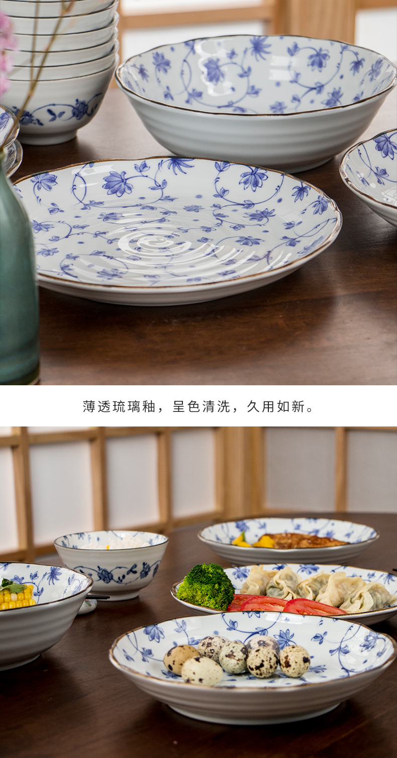 Meinung burn Japanese imports of ceramic tableware household bowl of noodles bowl bowl of soup eat dishes plate