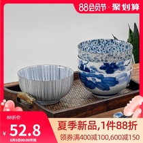 Mino-yaki Japanese underglaze color ceramics and wind tableware Instant noodle bowl Ramen bowl Household creative Japan import