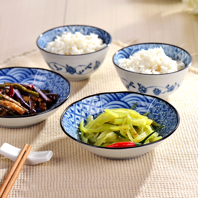 Meinung burn Japanese ceramic bowl to eat small household contracted large bowl of beef noodles in soup bowl dish plate combination tableware suit