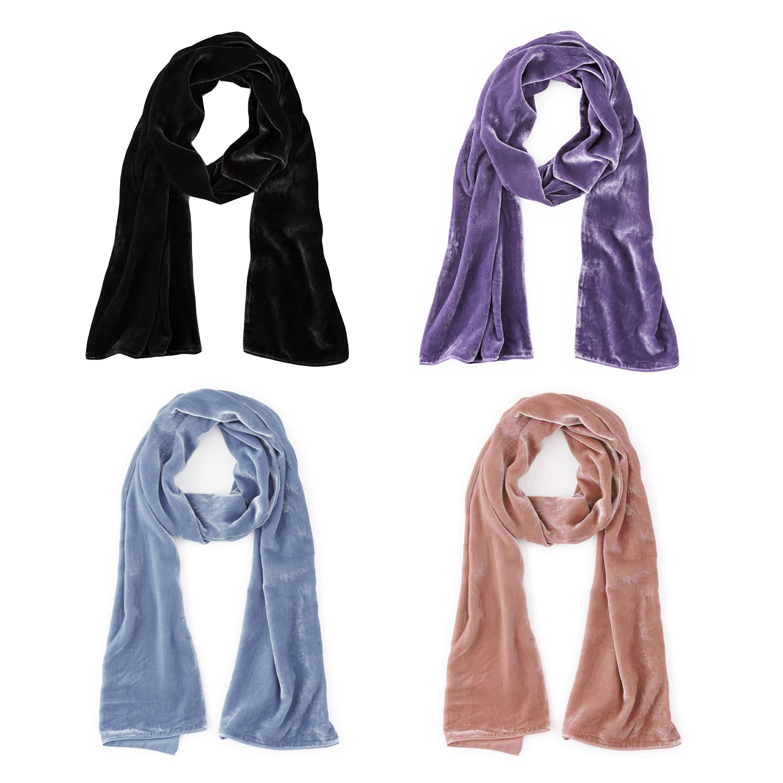 Velvet Double-Sided Silk Scarf, Retro Elegant Solid Color, Versatile, Warm and Decorative, Dual-Purpose Women's Scarf Velvet Double-Sided Silk Scarf, Retro Elegant Solid Color, Versatile, Warm and Decorative, Dual-Purpose Women's Scarf