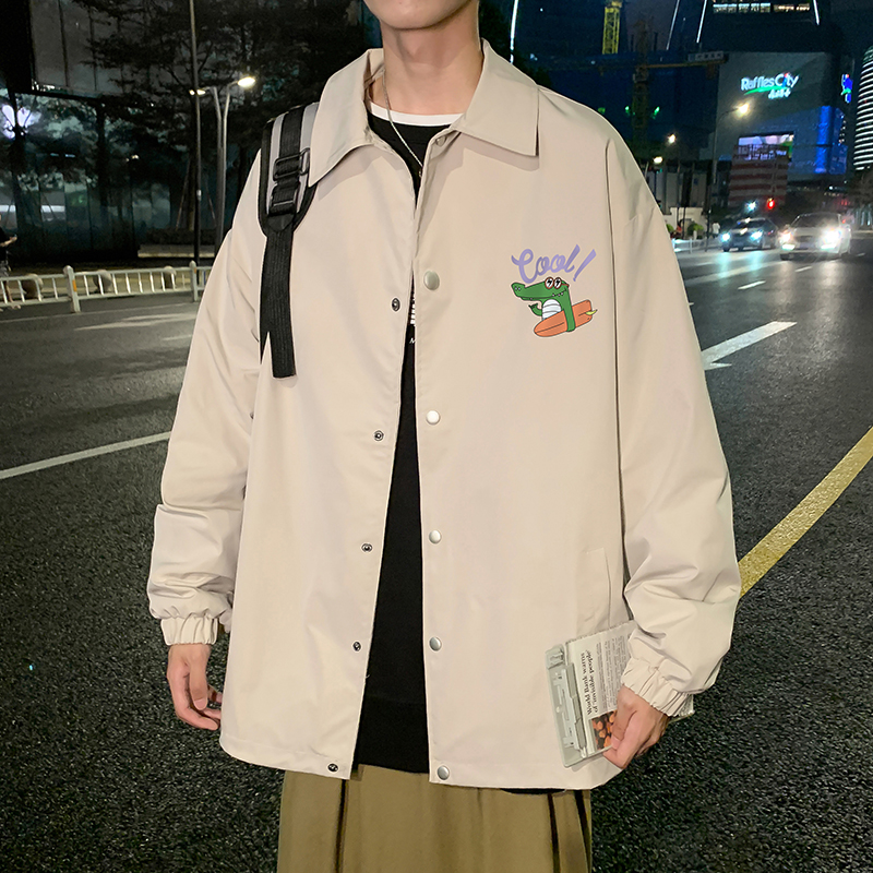 Baseball Uniform Jacket Men's Spring Autumn Tide Cards 2022 New Korean version Chains Suppies look good on clothes loose 100 hitch jacket