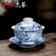 Ретро синий и белая чаша для покрытия [Baihua]