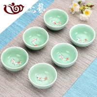 Шесть установок Celadon Fish Cups