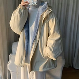 Бархатная японская трендовая куртка с капюшоном