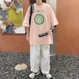 Летняя свежая хлопковая футболка для школьников, короткий рукав, для средней школы, подходит для подростков