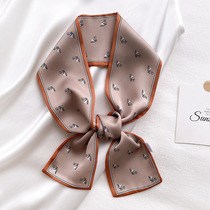 Silk scarf small long womens hundred matching shirt summer thin decorative tie high-end sense tied bandaged hair scarf