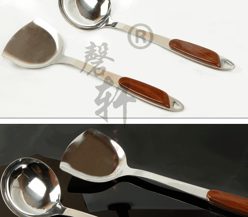 Thép không gỉ Trung Quốc xẻng xào xào thìa nhà bếp dụng cụ nhà bếp đặt xẻng xào - Phòng bếp chảo gang